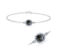 Labradorite with CZ Stones Silver Bracelet BRS-391